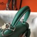Hermes Kelly 20cm Bag In Vert Vertigo Clemence Leather PHW Hermes Kelly 20cm Bag In Vert Vertigo Clemence Leather PHW