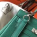 Hermes Kelly 20cm Bag In Vert Vertigo Clemence Leather PHW Hermes Kelly 20cm Bag In Vert Vertigo Clemence Leather PHW