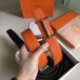 Hermes H d'Ancre Reversible Belt In Orange/Noir Leather Hermes H dAncre Reversible Belt In Orange/Noir Leather