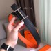 Hermes H d'Ancre Reversible Belt In Orange/Noir Leather Hermes H dAncre Reversible Belt In Orange/Noir Leather