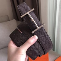 Hermes H d'Ancre Reversible Belt In Cafe/Noir Leather Hermes H d'Ancre Reversible Belt In Cafe/Noir Leather