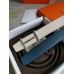 Hermes H d'Ancre Reversible Belt In Blue/White Epsom Leather Hermes H dAncre Reversible Belt In Blue/White Epsom Leather