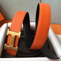 Hermes H Belt Buckle & Orange Epsom 32 MM Strap Hermes H Belt Buckle & Orange Epsom 32 MM Strap