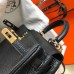 Hermes Kelly 20cm Bag In Black Clemence Leather GHW Hermes Kelly 20cm Bag In Black Clemence Leather GHW