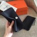 Hermes Dogon Duo Wallet In Black Clemence Leather Hermes Dogon Duo Wallet In Black Clemence Leather