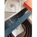 Hermes Quizz 32mm Reversible Belt In Blue Clemence Leather Hermes Quizz 32mm Reversible Belt In Blue Clemence Leather
