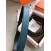 Hermes Quizz 32mm Reversible Belt In Blue Clemence Leather Hermes Quizz 32mm Reversible Belt In Blue Clemence Leather
