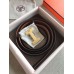 Hermes Quizz 32mm Reversible Belt In Brown Clemence Leather Hermes Quizz 32mm Reversible Belt In Brown Clemence Leather
