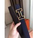 Hermes Tonight 38MM Reversible Belt In Navy/Black Epsom Leather Hermes Tonight 38MM Reversible Belt In Navy/Black Epsom Leather