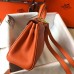 Hermes Kelly 20cm Bag In Orange Clemence Leather GHW Hermes Kelly 20cm Bag In Orange Clemence Leather GHW