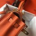 Hermes Kelly 20cm Bag In Orange Clemence Leather GHW Hermes Kelly 20cm Bag In Orange Clemence Leather GHW