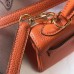 Hermes Kelly 20cm Bag In Orange Clemence Leather GHW Hermes Kelly 20cm Bag In Orange Clemence Leather GHW