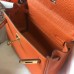 Hermes Kelly 20cm Bag In Orange Clemence Leather GHW Hermes Kelly 20cm Bag In Orange Clemence Leather GHW