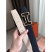Hermes Tonight 38MM Reversible Belt In Navy/White Epsom Leather Hermes Tonight 38MM Reversible Belt In Navy/White Epsom Leather