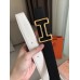 Hermes Tonight 38MM Reversible Belt In Black/White Epsom Leather Hermes Tonight 38MM Reversible Belt In Black/White Epsom Leather