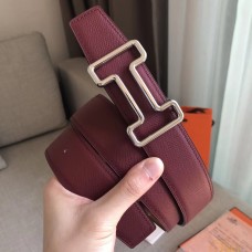 Hermes Tonight 38MM Reversible Belt In Ruby/Gold Epsom Leather Hermes Tonight 38MM Reversible Belt In Ruby/Gold Epsom Leather