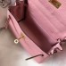 Hermes Kelly 20cm Bag In Pink Clemence Leather GHW Hermes Kelly 20cm Bag In Pink Clemence Leather GHW