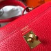 Hermes Kelly 20cm Bag In Red Clemence Leather GHW Hermes Kelly 20cm Bag In Red Clemence Leather GHW
