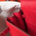 Hermes Kelly 20cm Bag In Red Clemence Leather GHW Hermes Kelly 20cm Bag In Red Clemence Leather GHW