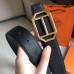 Hermes Pad Reversible Belt In Black Clemence Leather