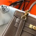 Hermes Kelly 20cm Bag In Taupe Clemence Leather GHW Hermes Kelly 20cm Bag In Taupe Clemence Leather GHW