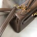 Hermes Kelly 20cm Bag In Taupe Clemence Leather GHW Hermes Kelly 20cm Bag In Taupe Clemence Leather GHW