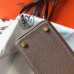 Hermes Kelly 20cm Bag In Taupe Clemence Leather GHW Hermes Kelly 20cm Bag In Taupe Clemence Leather GHW