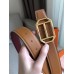Hermes Pad Reversible Belt In Ruby/Brown Epsom Leather
