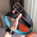 Hermes Bleu Obscur Saddle 38MM Reversible Belt Hermes Bleu Obscur Saddle 38MM Reversible Belt