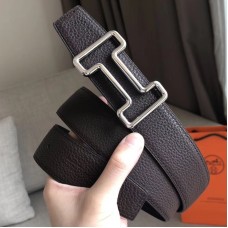 Hermes Tonight 38MM Reversible Belt In Cafe Clemence Leather Hermes Tonight 38MM Reversible Belt In Cafe Clemence Leather