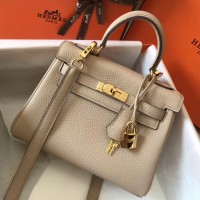 Hermes Kelly 20cm Bag In Trench Clemence Leather GHW Hermes Kelly 20cm Bag In Trench Clemence Leather GHW