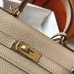 Hermes Kelly 20cm Bag In Trench Clemence Leather GHW Hermes Kelly 20cm Bag In Trench Clemence Leather GHW