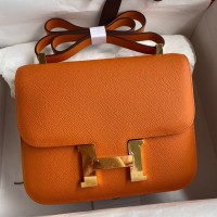 Hermes Constance 24 Handmade Bag In Orange Epsom Calfskin Hermes Constance 24 Handmade Bag In Orange Epsom Calfskin