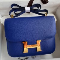 Hermes Constance 24 Handmade Bag In Blue Electric Epsom Calfskin Hermes Constance 24 Handmade Bag In Blue Electric Epsom Calfskin