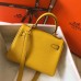 Hermes Kelly 20cm Bag In Yellow Clemence Leather GHW Hermes Kelly 20cm Bag In Yellow Clemence Leather GHW