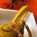 Hermes Kelly 20cm Bag In Yellow Clemence Leather GHW Hermes Kelly 20cm Bag In Yellow Clemence Leather GHW