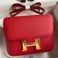 Hermes Constance 24 Handmade Bag In Red Epsom Calfskin Hermes Constance 24 Handmade Bag In Red Epsom Calfskin
