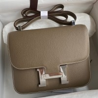 Hermes Constance 24 Handmade Bag In Taupe Epsom Calfskin Hermes Constance 24 Handmade Bag In Taupe Epsom Calfskin