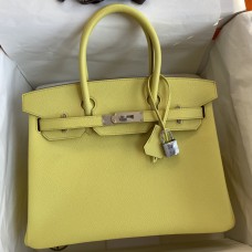 Hermes Birkin 30 Retourne Handmade Bag In Lime Epsom Calfskin Hermes Birkin 30 Retourne Handmade Bag In Lime Epsom Calfskin