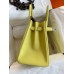 Hermes Birkin 30 Retourne Handmade Bag In Lime Epsom Calfskin Hermes Birkin 30 Retourne Handmade Bag In Lime Epsom Calfskin