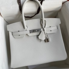 Hermes Birkin 30 Retourne Handmade Bag In White Epsom Calfskin Hermes Birkin 30 Retourne Handmade Bag In White Epsom Calfskin