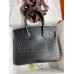 Hermes Birkin 30 Handmade Bag In Black Crocodile Niloticus Matte Skin Hermes Birkin 30 Handmade Bag In Black Crocodile Niloticus Matte Skin