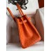 Hermes Birkin 30 Retourne Handmade Bag In Orange Ostrich Leather Hermes Birkin 30 Retourne Handmade Bag In Orange Ostrich Leather