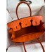 Hermes Birkin 30 Retourne Handmade Bag In Orange Ostrich Leather Hermes Birkin 30 Retourne Handmade Bag In Orange Ostrich Leather