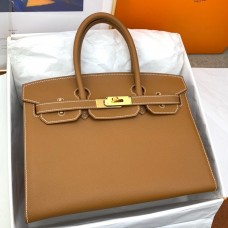 Hermes Birkin 30 Sellier Handmade Bag In Gold Epsom Calfskin Hermes Birkin 30 Sellier Handmade Bag In Gold Epsom Calfskin