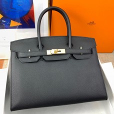 Hermes Birkin 30 Sellier Handmade Bag In Black Epsom Calfskin Hermes Birkin 30 Sellier Handmade Bag In Black Epsom Calfskin