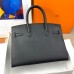 Hermes Birkin 30 Sellier Handmade Bag In Black Epsom Calfskin Hermes Birkin 30 Sellier Handmade Bag In Black Epsom Calfskin
