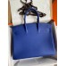 Hermes Birkin 35 Retourne Handmade Bag In Blue Electric Clemence Leather Hermes Birkin 35 Retourne Handmade Bag In Blue Electric Clemence Leather