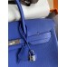 Hermes Birkin 35 Retourne Handmade Bag In Blue Electric Clemence Leather Hermes Birkin 35 Retourne Handmade Bag In Blue Electric Clemence Leather
