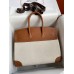 Hermes Birkin 35 Handmade Bag In Toile & Gold Swift Leather Hermes Birkin 35 Handmade Bag In Toile & Gold Swift Leather